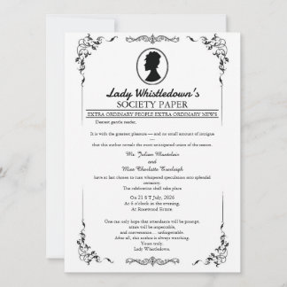 Bridgerton-Hochzeitseinladung – Regency-Stil Einladung