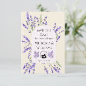Bridgerton Inspired Regency Lavender Silhouette Save The Date (Stehend Vorderseite)