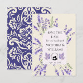 Bridgerton Inspired Regency Lavender Silhouette Save The Date (Vorne/Hinten)