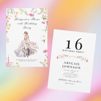 Bridgerton Themed 16. Geburtstagskleidung Up Party Einladung