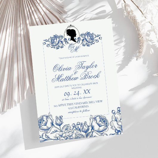 Bridgerton Wedding Einladung Lady Dusty Blue Boho