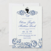 Bridgerton Wedding Einladung Lady Dusty Blue Boho (Vorderseite)