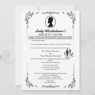 Bridgerton Wedding Invitation – Regency Style   Einladung