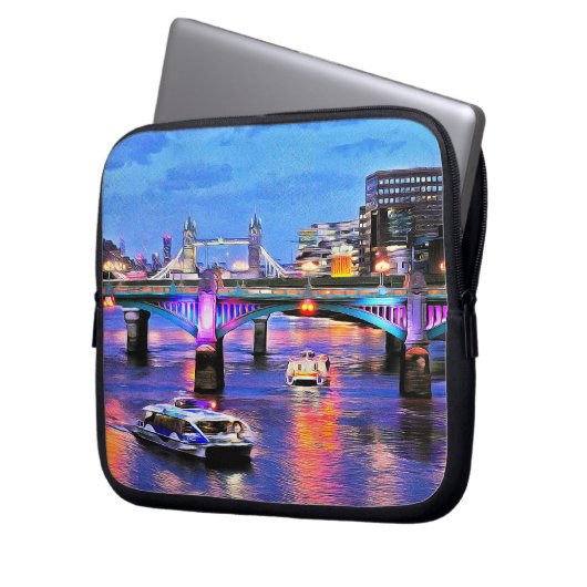 Bridges an der Themse London Laptop Sleeve (Vorderseite Links)