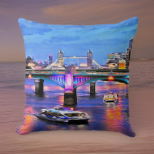 Bridges of London Throw Pillow