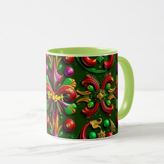 BRIDGET ~ CHRISTMAS ~ 3D ~ Multicolor ~ Tasse (VorderseiteRechts)