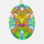 BRIDGET~ EASTER EGG ~ FRAKTAL Multicolors Hübsch Keramik Ornament (Hinten)