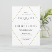 Bridget Geometric Modern Engagement Party Einladung (Stehend Vorderseite)