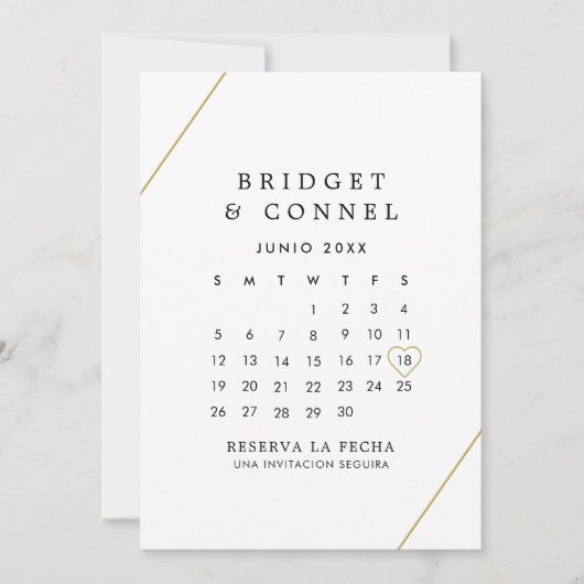 Bridget Geometric Modern Spanish Wedding Save The Date (Vorderseite)