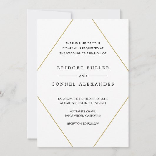 Bridget Geometric Modern Wedding Einladung (Vorderseite)