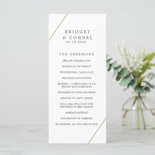 Bridget Geometric Modern Wedding Programm (Stehend Vorderseite)