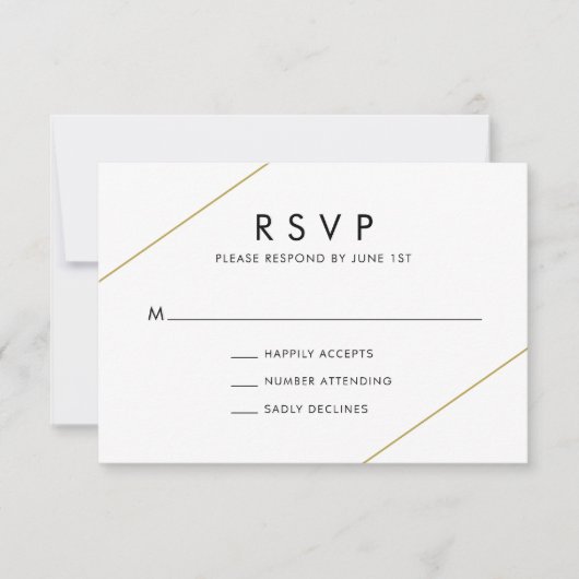 Bridget Geometric Modern Wedding RSVP Karte (Vorderseite)