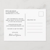 Bridget Geometric Modern Wedding speichert das Dat Ankündigungspostkarte (Rückseite)