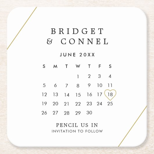 Bridget Geometric Modern Wedding speichert das Dat Rechteckiger Pappuntersetzer (Vorderseite)