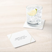 Bridget Geometric Modern Wedding speichert das Dat Rechteckiger Pappuntersetzer (Vor Ort)