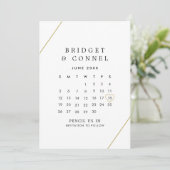 Bridget Geometrische Moderne Hochzeit Save The Date (Stehend Vorderseite)