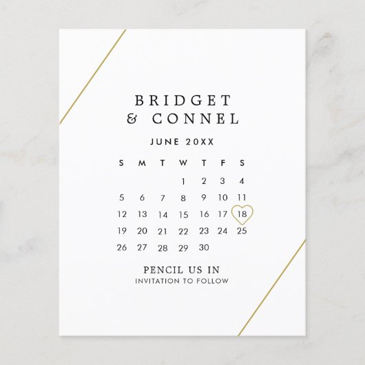Bridget Geometrische Moderne Hochzeit - Termin vor (Vorderseite)