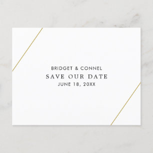 Bridget Geometrische Moderne Hochzeit - Termin vor Ankündigungspostkarte