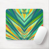 BRIDGET ~ Green Yellow Orange Fraktal Pattern Mousepad (Mit Mouse)