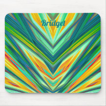 BRIDGET ~ Green Yellow Orange Fraktal Pattern