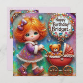 ~ BRIDGET ~ Happy Birthday ~ Teddy Bear ~ (Vorne/Hinten)