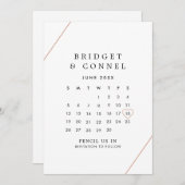 Bridget Rose Gold Geometric Modern Wedding Save The Date (Vorne/Hinten)