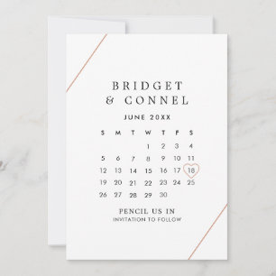 Bridget Rose Gold Geometrische Moderne Hochzeit Save The Date