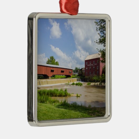 Bridgeton Bridge and Mill Silbernes Ornament (Rechts)