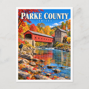 Bridgeton Covered Bridge Indiana Postkarte