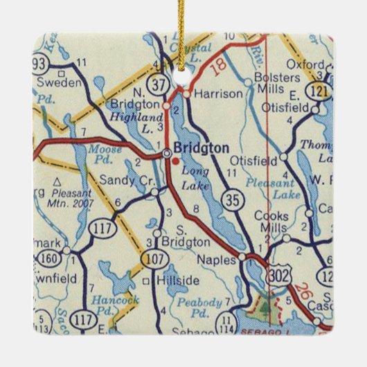 Bridgeton Maine Keramikornament (Rückseite)