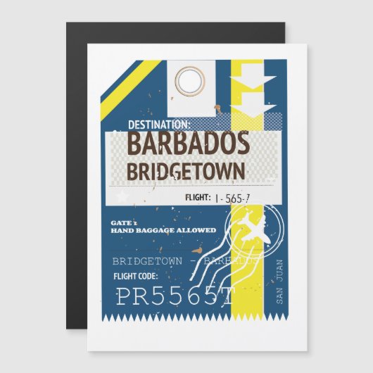 Bridgetown Barbados Fahrkarte Magnetkarte (Vorne/Hinten)