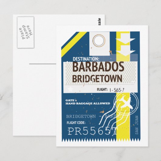 Bridgetown Barbados Fahrkarte Postkarte (Vorne/Hinten)