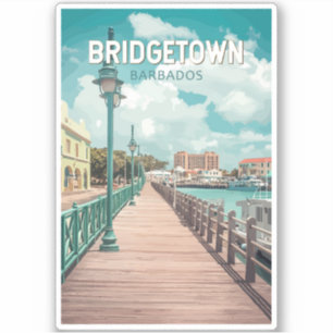 Bridgetown Barbados Illustration Reisen Aufkleber