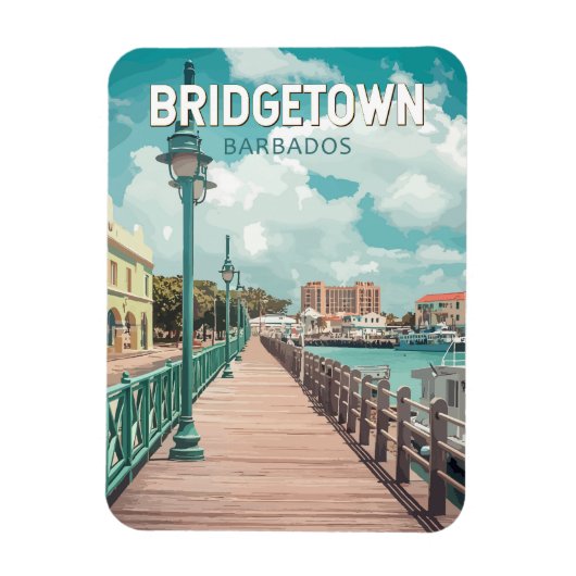 Bridgetown Barbados Illustration Reisen Magnet (Vertikal)