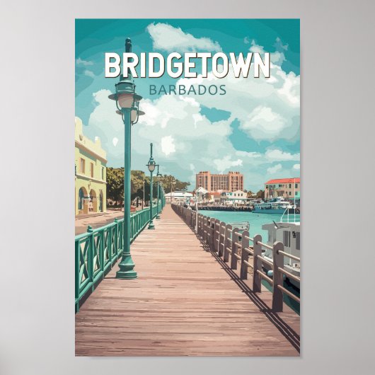 Bridgetown Barbados Illustration Reisen Poster (Vorne)