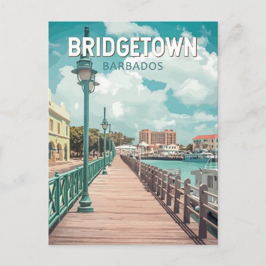 Bridgetown Barbados Illustration Reisen Postkarte (Vorderseite)