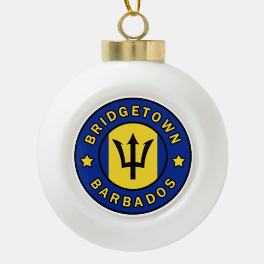 Bridgetown Barbados Keramik Kugel-Ornament (Vorderseite)