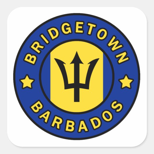 Bridgetown Barbados Quadratischer Aufkleber (Vorderseite)