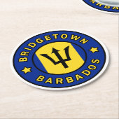 Bridgetown Barbados Runder Pappuntersetzer (Angewinkelt)