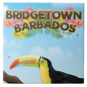 Bridgetown Barbados Toucan Reiseplakat Fliese (Vorderseite)
