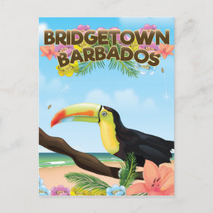Bridgetown Barbados Toucan Reiseplakat Postkarte