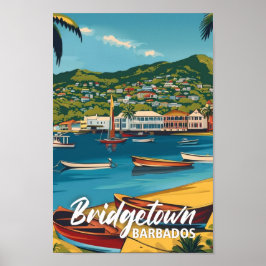 Bridgetown Barbados Vintag Berühmter Reiseort Poster