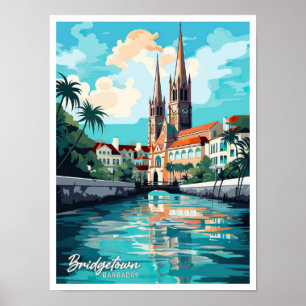 Bridgetown Barbados Vintage Reise Poster