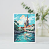 Bridgetown Barbados Vintage Reise Postkarte (Stehend Vorderseite)