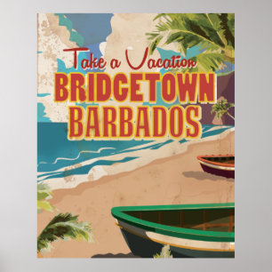 Bridgetown, Barbados Vintage Travel Poster. Poster