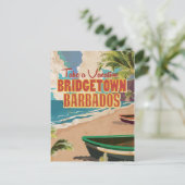 Bridgetown, Barbados Vintage Travel Poster Postkarte (Stehend Vorderseite)