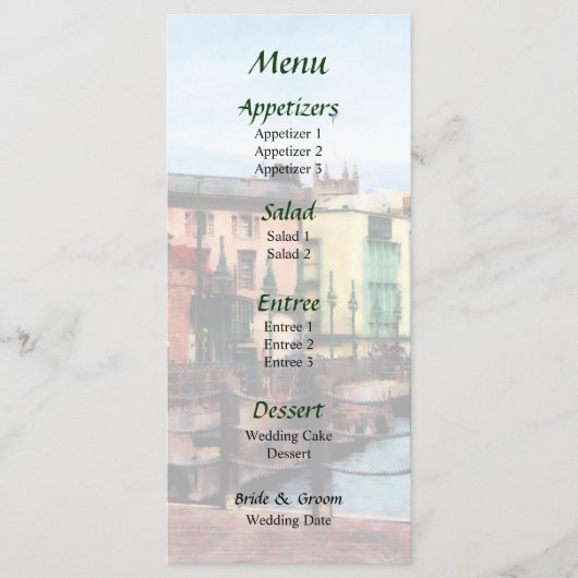 Bridgetown Barbados Wedding Menu Menükarte (Vorderseite)