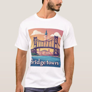 Bridgetown Sonnenuntergangsbrücke über Wasser mit  T-Shirt