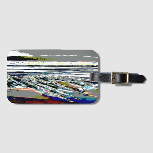 Bridgewater N.S. Riser's Beach Abstract print art Gepäckanhänger (Vorderseite (Horizontal))