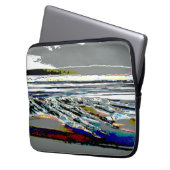 Bridgewater N.S. Riser's Beach Abstract print art Laptopschutzhülle (Vorderseite Links)